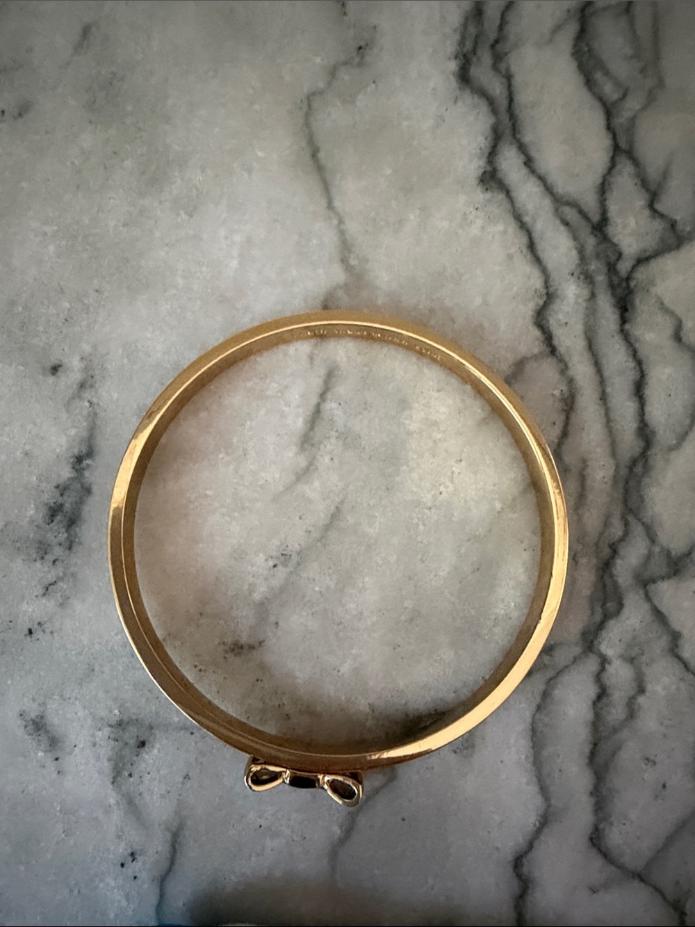 Kate Spade Gold Tone Black Enamel Bow Bangle Bracelet - Picture 7 of 8